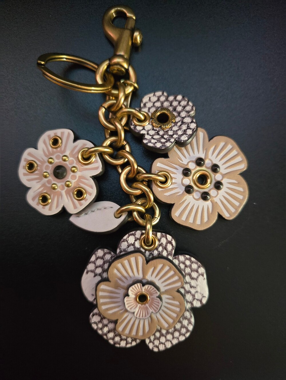 Coach Tea Rose Mix Cluster Bag Charm